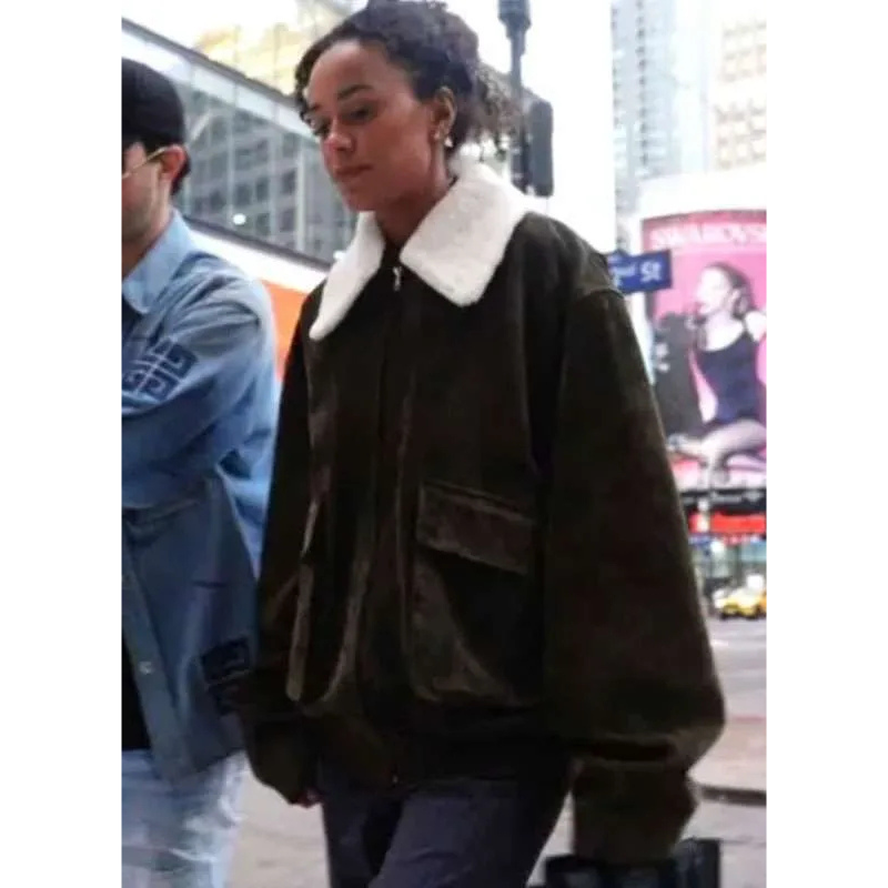 Next-Gen-NYC-2026-Ava-Dash-Green-Suede-Leather-Jacket-with-Fur-Collar Next Gen NYC S02 Ava Dash Green Suede Jacket - Image 1