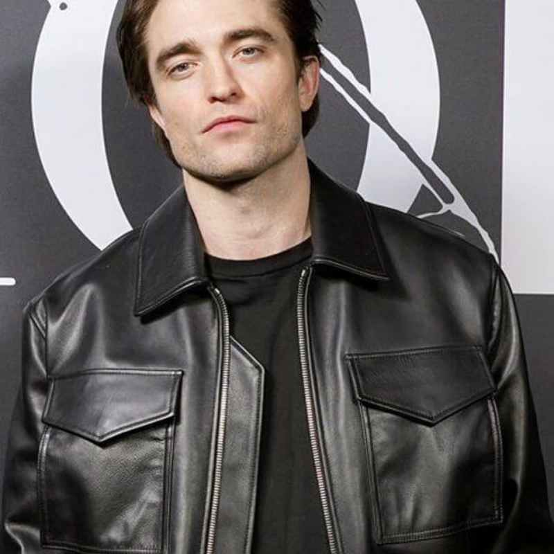 Robert-Pattinson-Black-Leather-Trucker-Jacket Robert Pattinson Trucker Leather Jacket - Image 1
