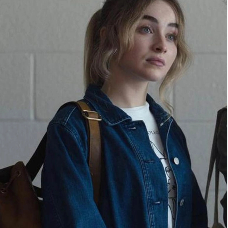 Sabrina-Carpenter-Work-It-Quinn-Ackerman-Denim-Jacket Sabrina Carpenter Work It Denim Jacket - Image 1