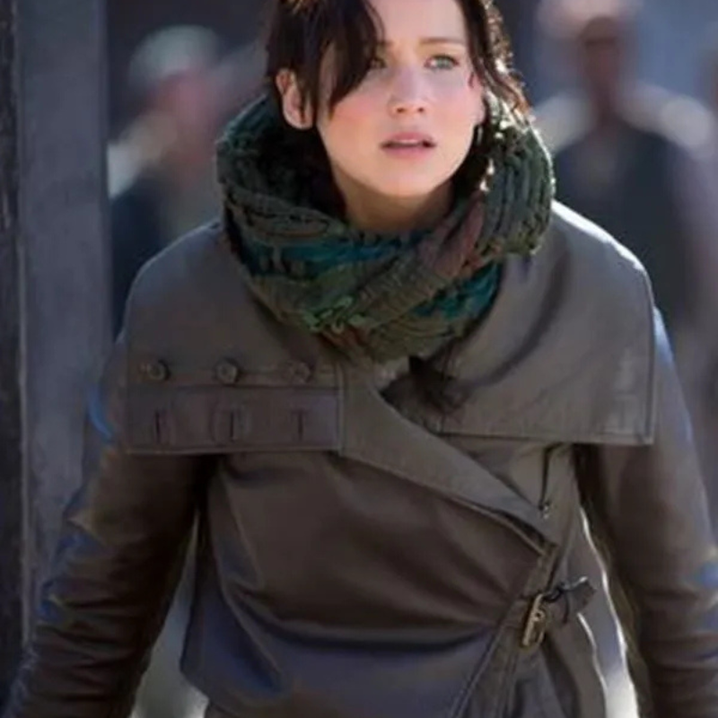 The-Hunger-Games-Catching-Fire-Katniss-Everdeen-Leather-Jacket Jennifer Lawrence The Hunger Games Catching Fire Leather Jacket - Image 1