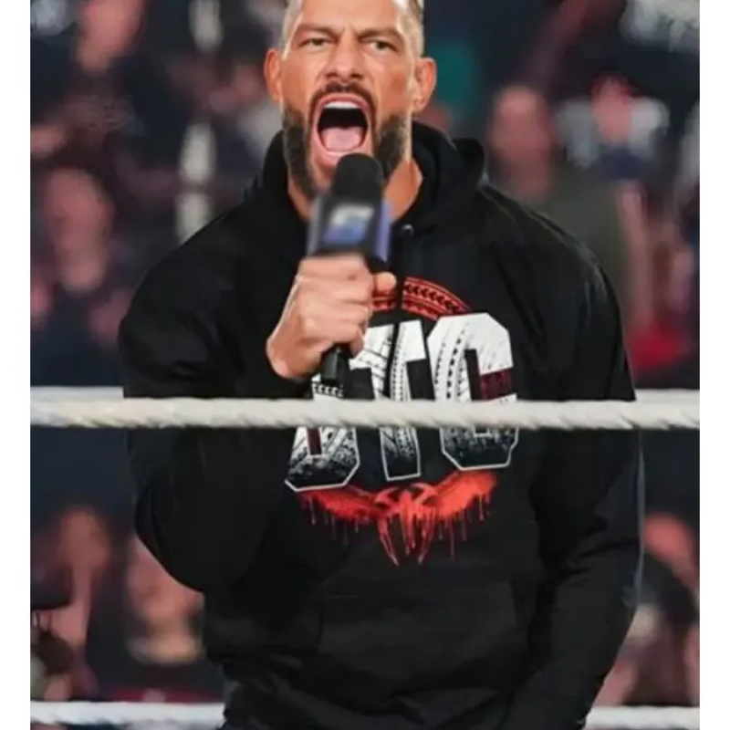 black-roman-reigns-hoodie Roman Reigns Black Hoodie - Image 1