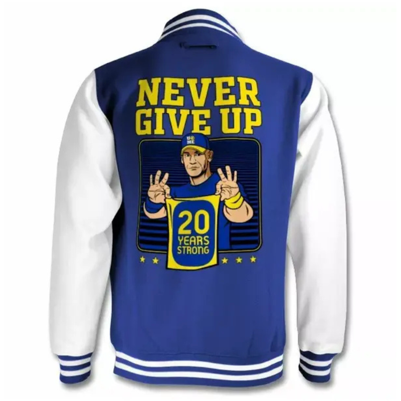 john-cena-20-years-strong-varsity-jacket-1 John Cena 20 Years Strong Varsity Jacket - Image 1