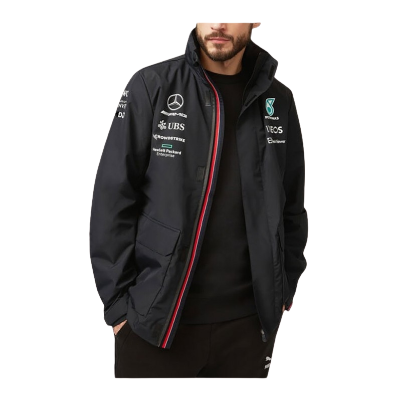 mercedes-amg-petronas-jacket-f1-team-hamilton-russell-rain-jacket-black701219238-001-men-1 Lewis Hamilton Mercedes AMG Petronas F1 Team Rain Jacket - Image 1