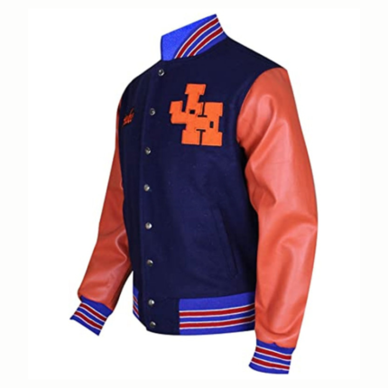 Jake Wyler Leather Jacket red blue varsity style