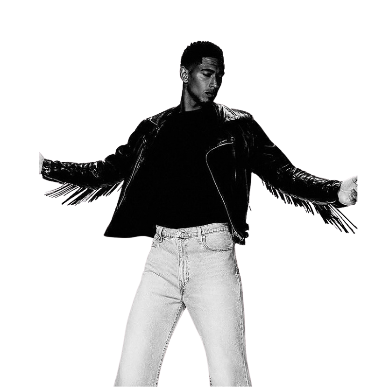 2026-Jude-Bellingham-x-Adidas-Black-Leather-Biker-Fringe-Jacket-Back (2) Jude Bellingham x Adidas Fringe Jacket - Image 1