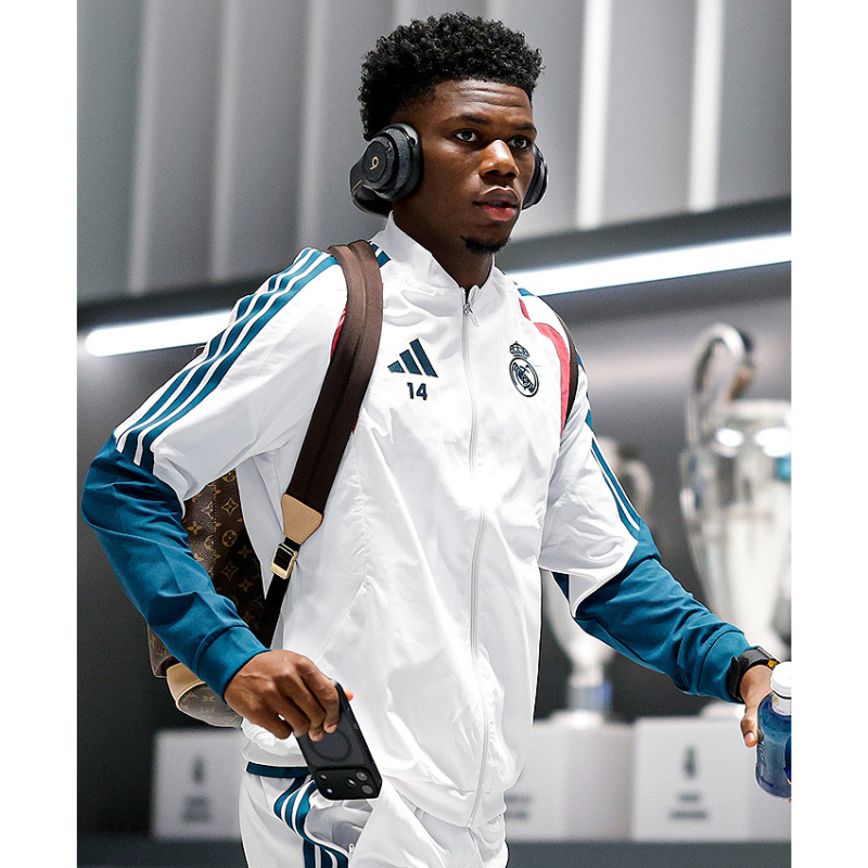 2026-Real-Madrid-Players-White-Training-Jacket-with-Teal-Accents-Right Real Madrid White Training Jacket with Teal Accents - Image 1