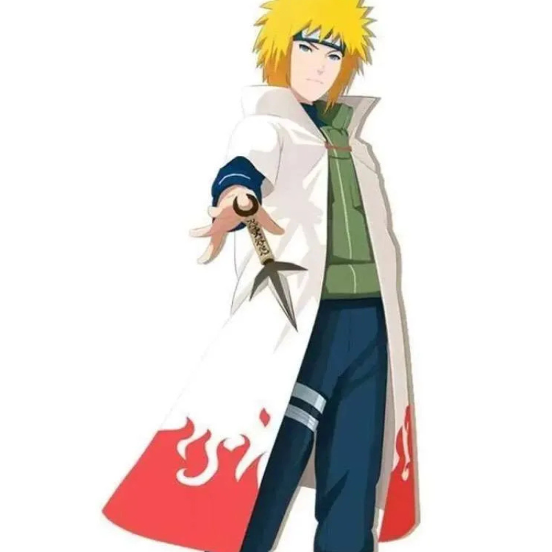 4th-Hokage-Naruto-Cloak-White-Cotton-Coat Minato Namikaze Naruto White Cosplay Costume Coat - Image 1