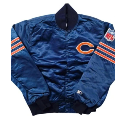 80s Chicago Bears Blue Satin Jacket