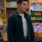 Zac Efron A Family Affair 2024 Black Suede Leather Jacket