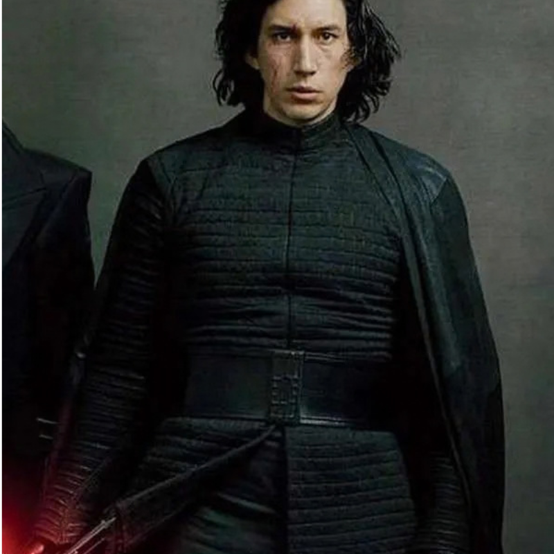 Adam-Driver-Kylo-Ren-Black-Jacket Adam Driver Star Wars The Last Jedi Kylo Ren Black Jacket - Image 1