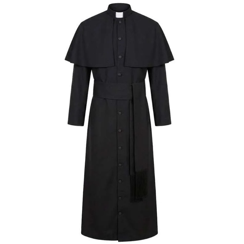 Adults-Priest-Costume-Coat-For-Halloween Priest Costume for Men - Image 1