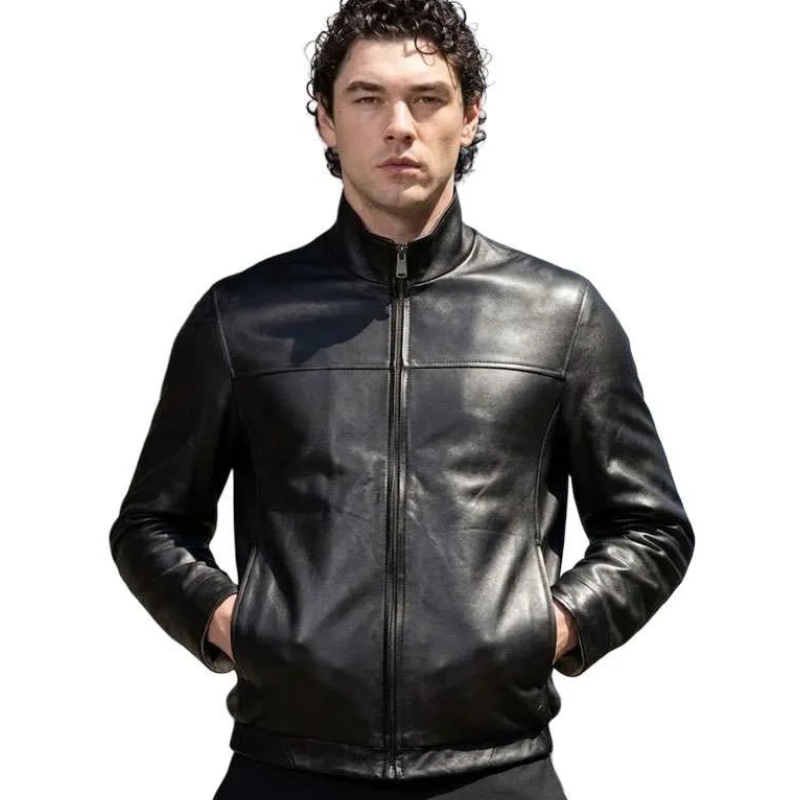Belmont-Cameli-V-Magzine-57-Fall-Winter-2026-Black-Leather-Jacket Belmont Cameli VMAN Black Leather Jacket - Image 1