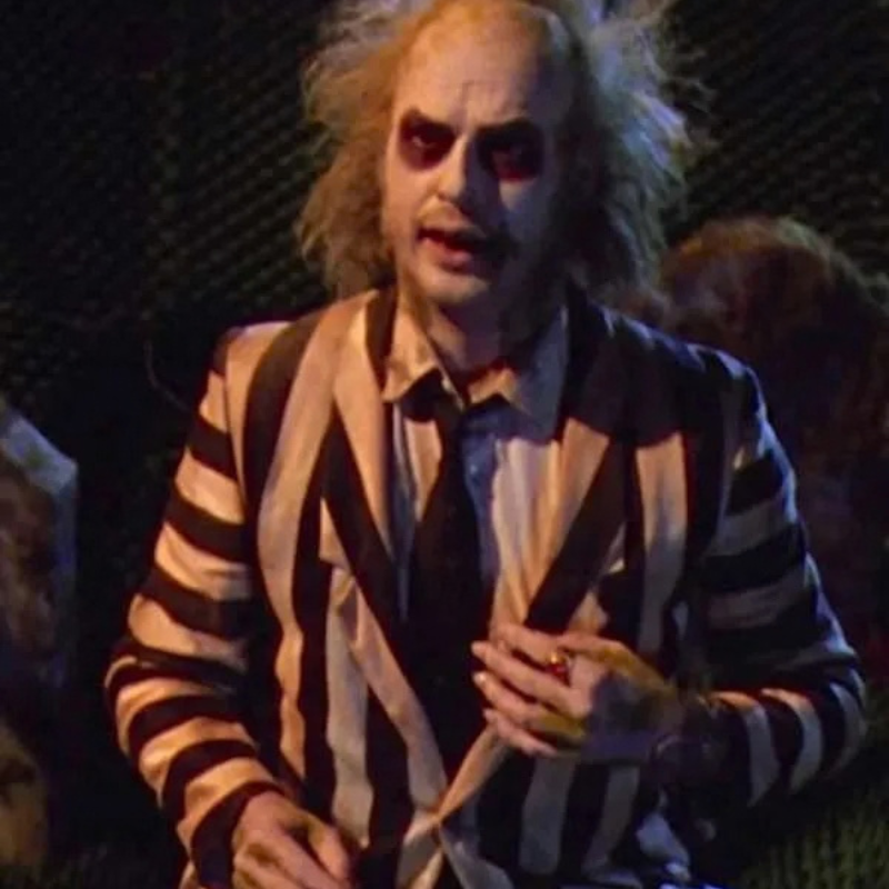 Betelgeuse-Michael-Keaton-Striped-Costume-Suit Michael Keaton Beetlejuice (Betelgeuse) Suit Costume - Image 1