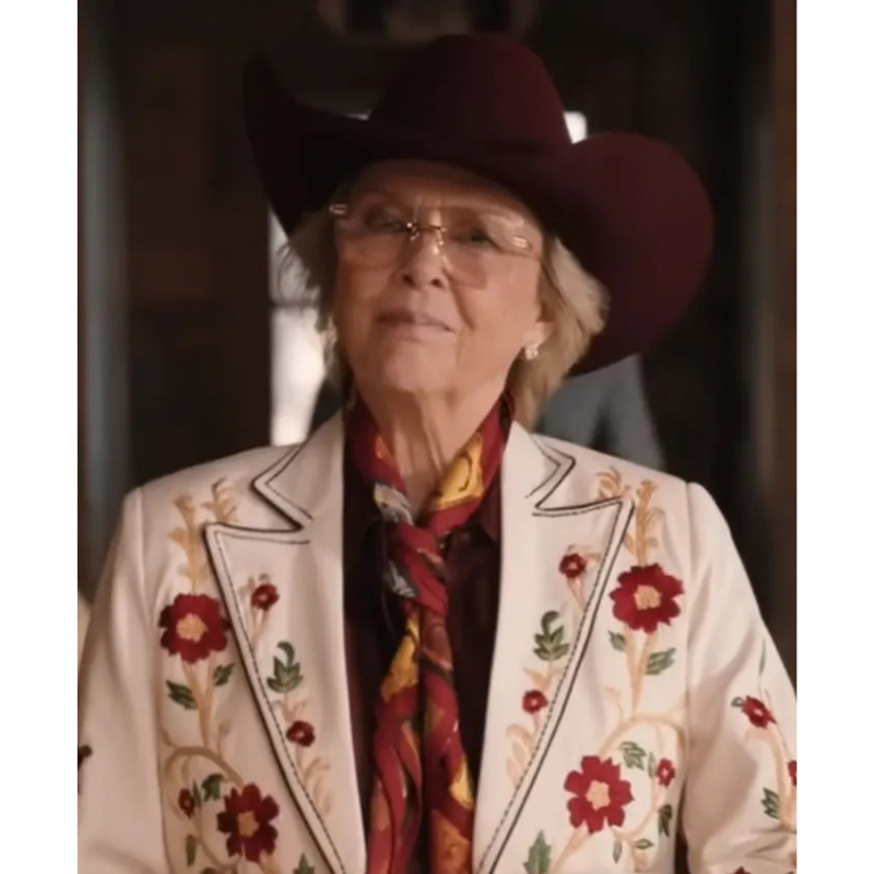 Beulah-Jackson-Dutton-Ranch-Tv-Series-Annette-Bening-Floral-Embroidered-Blazer-Right (2) Dutton Ranch Beulah Jackson Floral Blazer - Image 1