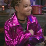 Billie Wizards Beyond Waverly Place Purple Leather Jacket