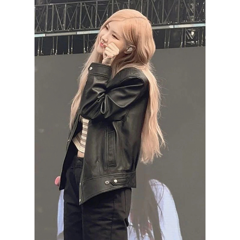 Blackpink-Rose-Black-Leather-Jacket_6b19c63e-d8e3-43eb-9a9a-04e8e1b72a83 Blackpink Rose Black Leather Jacket - Image 1