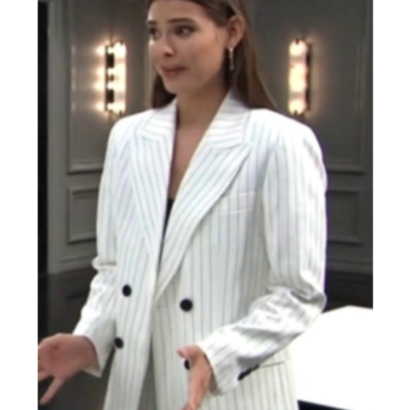 Bold-and-the-Beautiful-2026-Laneya-Grace-Striped-Suit-Jacket Bold and the Beautiful 2026 Laneya Grace Striped Jacket - Image 1