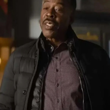 Ernie Hudson Champions Black Puffer Jacket