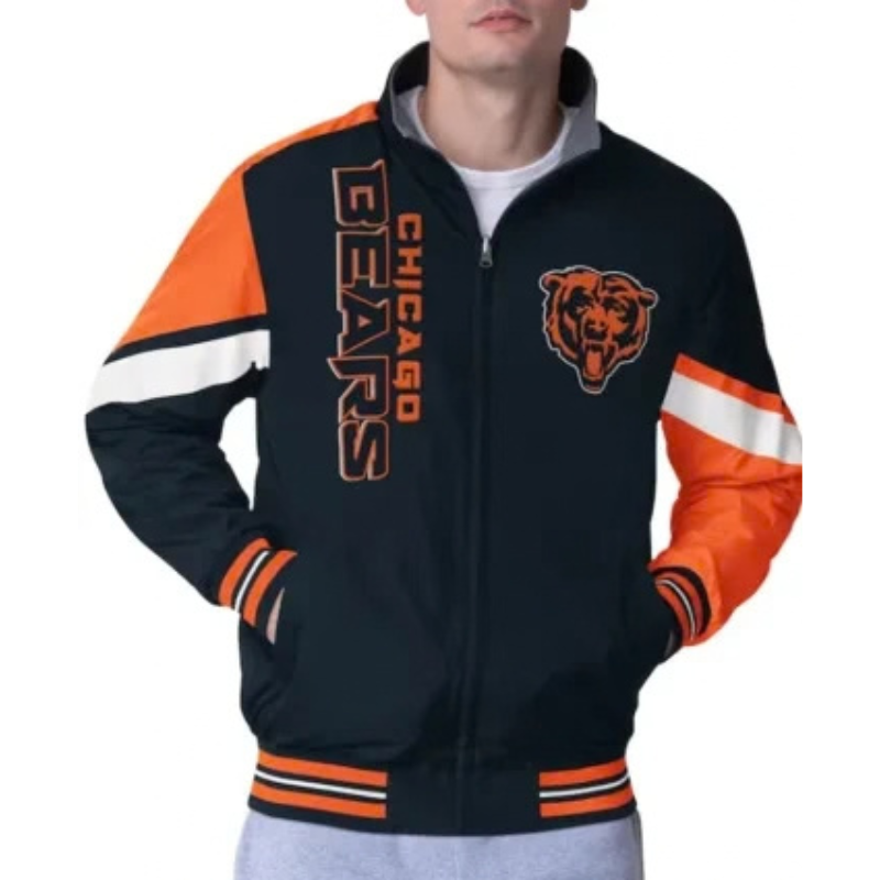 Chicago-Bears-Strong-Arm-Navy-Full-Zip-Jacket-350x425 Chicago Bears Strong Arm Navy Full-Zip Jacket - Image 1