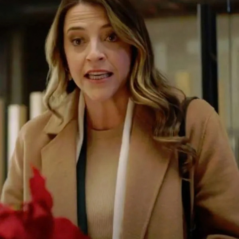 Christmas-in-the-Spotlight-2024-Christina-Martino-Brown-Coat Paula Brancati Sincerely Truly Christmas 2024 Brown Coat - Image 1