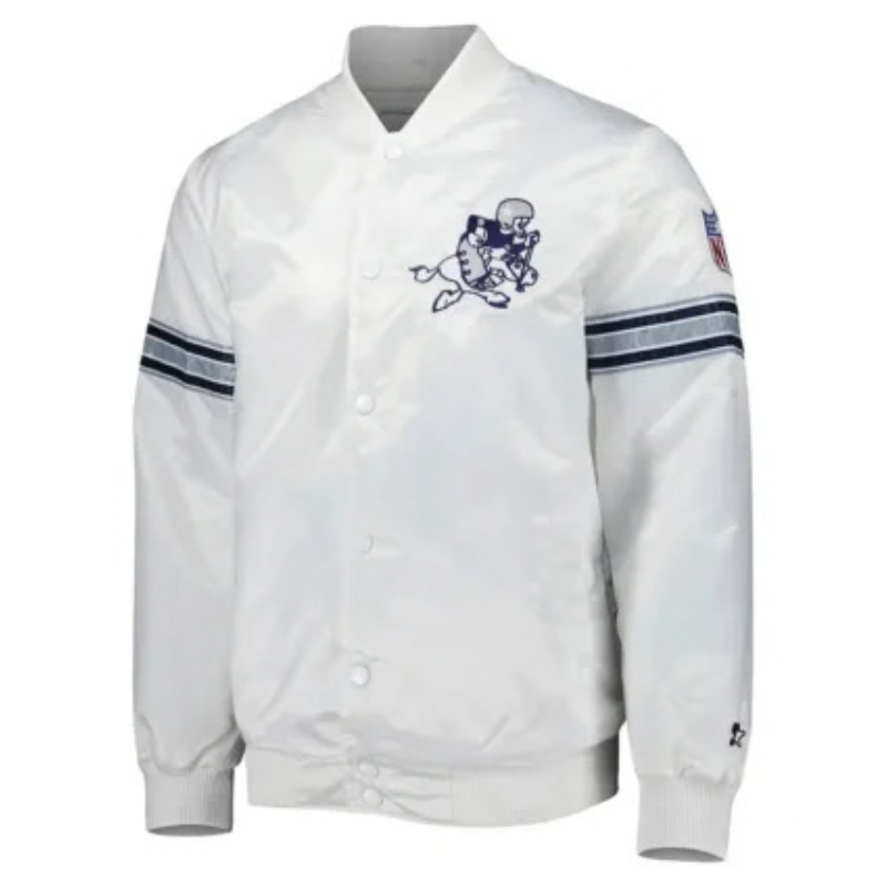Dallas-Cowboys-The-Power-Forward-White-Satin-Jacket-350x425 Dallas Cowboys The Power Forward White Satin Jacket - Image 1