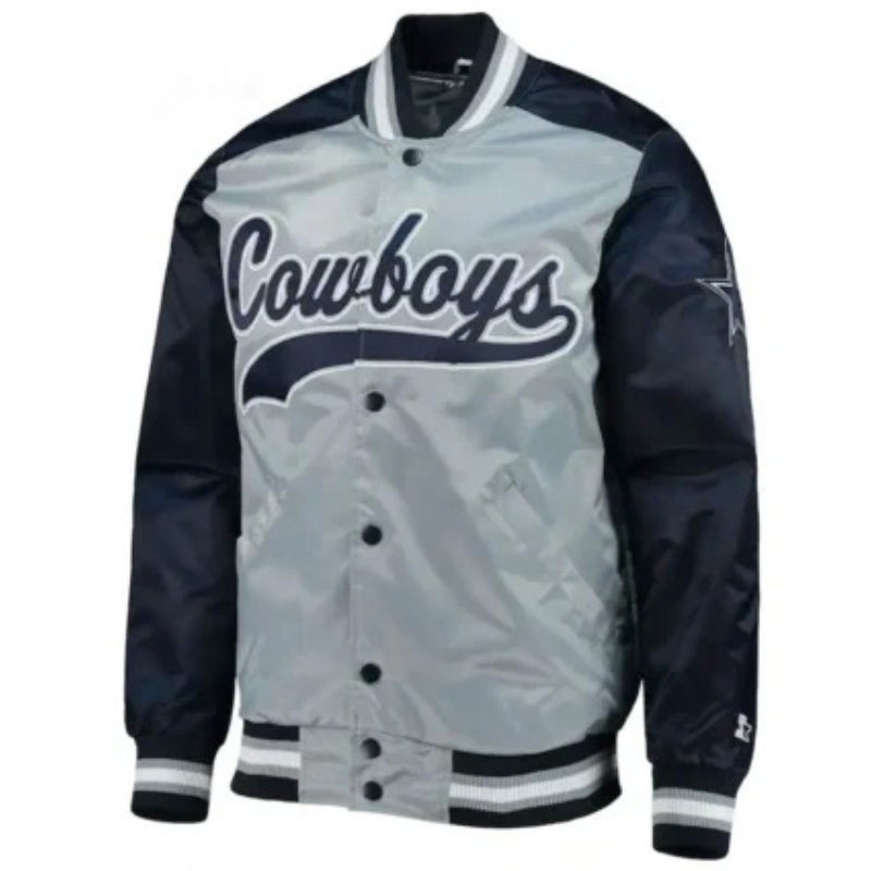 Dallas-Cowboys-The-Tradition-II-Satin-Blue-and-Grey-Jacket-350x425 Dallas Cowboys The Tradition II Satin Blue and Grey Jacket - Image 1