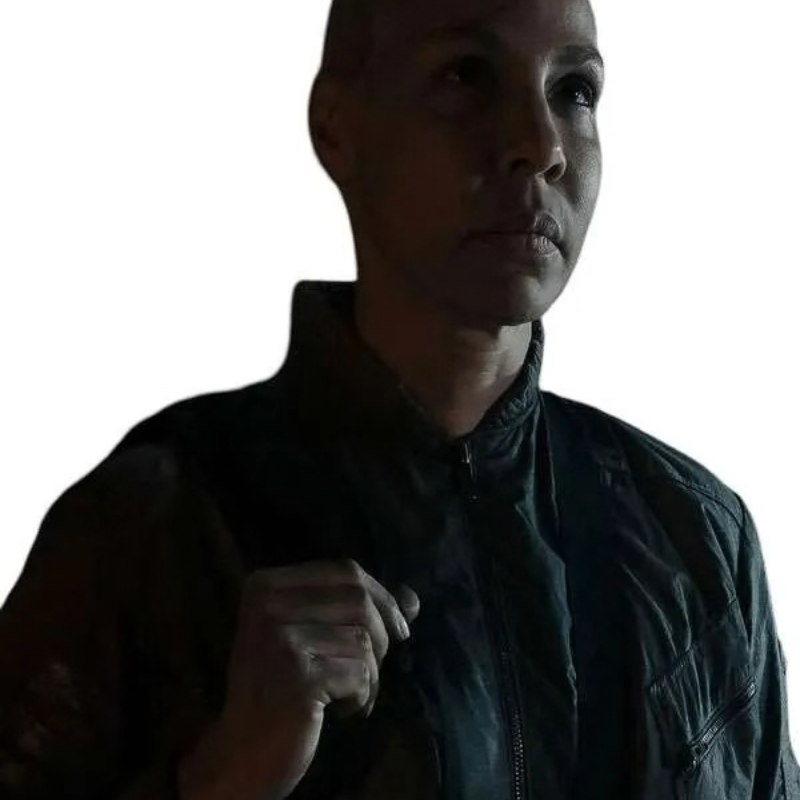 Dark-Matter-Season-02-Amanda-Brugel-Grey-Bomber-Jacket Amanda Brugel Dark Matter S02 Grey Bomber Jacket - Image 1