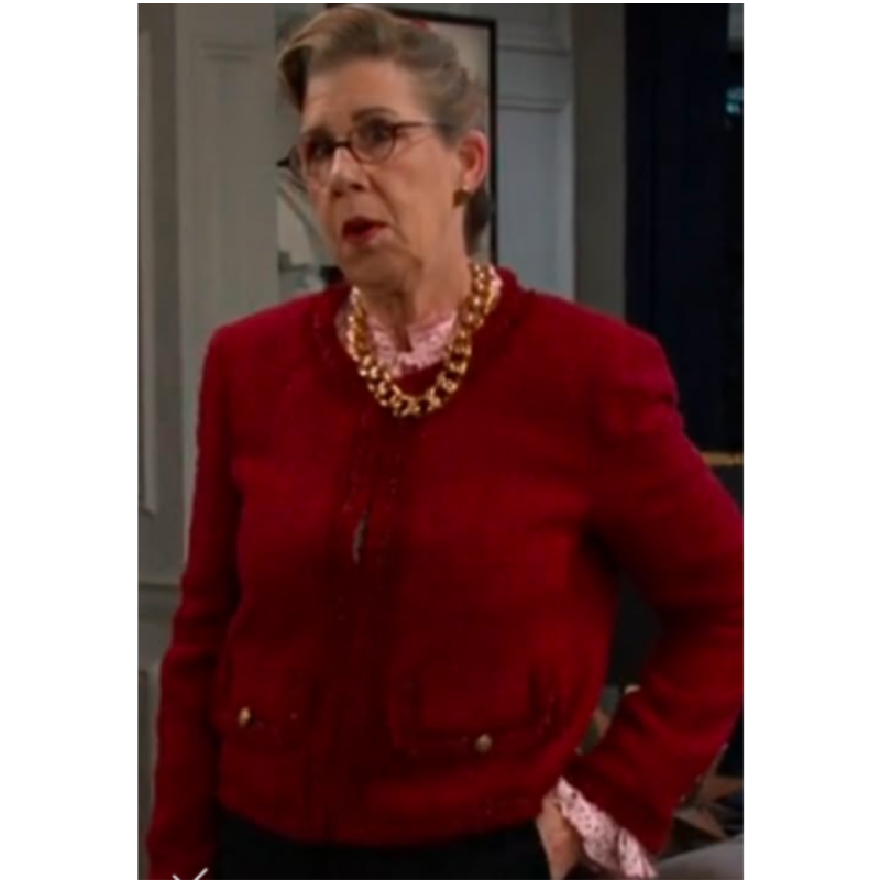 Days-Of-Our-Lives-2026-Maggie-Carney-Red-Tweed-Jacket Days Of Our Lives 2026 Maggie Carney Red Tweed Jacket - Image 1