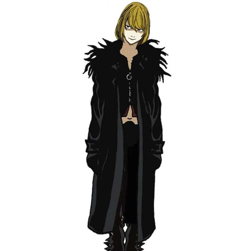 Death-Note-Tv-Series-Mello-Hooded-Fur-Leather-Coat Mello Death Note Black Coat - Image 1