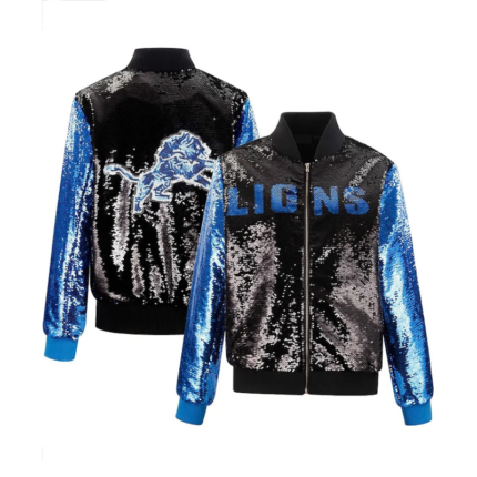 Detroit Lions Sequin Varsity Jacket