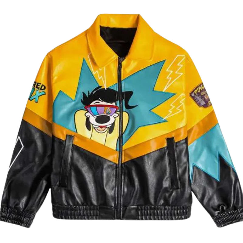 Disney-A-Goofy-Movie-Max-Bomber-Jacket A Goofy Movie Bomber Leather Jacket - Image 1