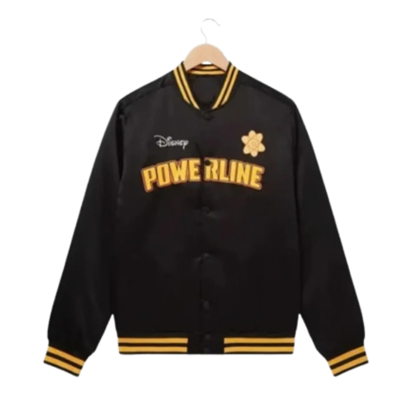 Disney-Powerline-Goofy-Standout-World-Tour-Black-Satin-Bomber-Jacket-Back-329x400 (2) Disney Powerline Black Jacket - Image 1