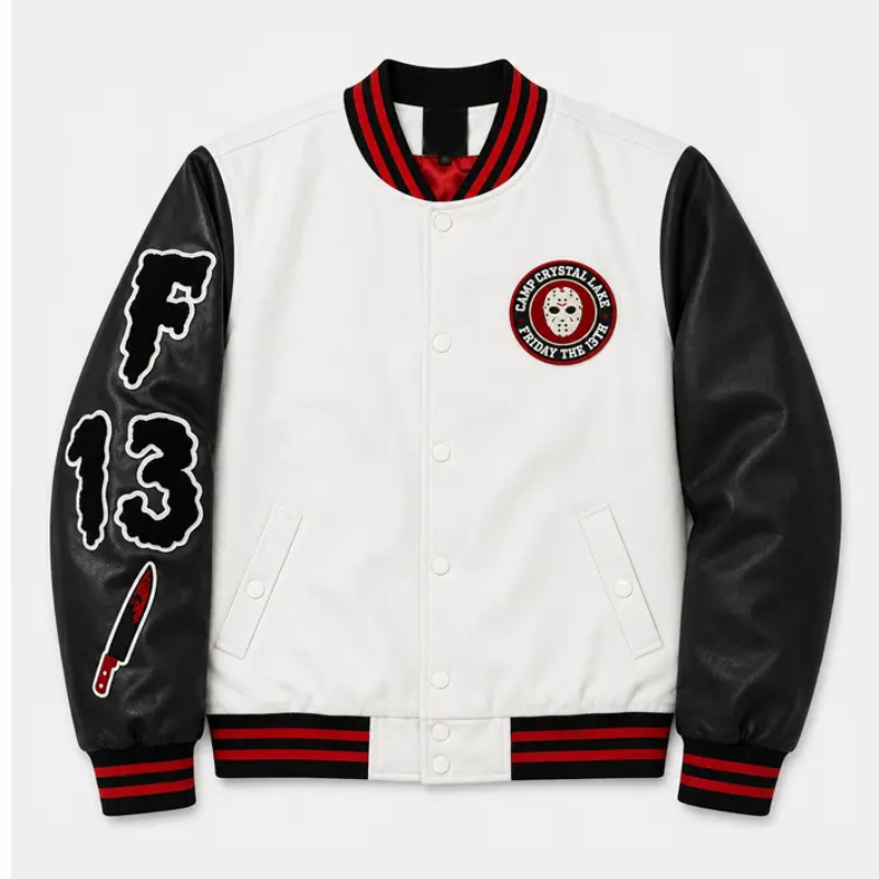 F13-Jason-Lives-Varsity-Jacket F13 Jason Lives Varsity Jacket - Image 1