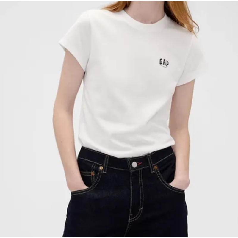 Gap-x-Victoria-Beckham-2026-Grey-White-Logo-T-Shirt_1 Gap x Victoria Beckham Logo T-Shirt - Image 1