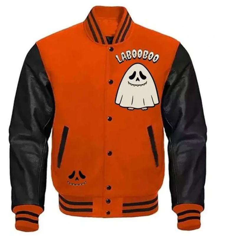 Halloween-Labubu-Ghostface-Varsity-Jacket-For-Sale Halloween Labubu Ghostface Varsity Jacket - Image 1