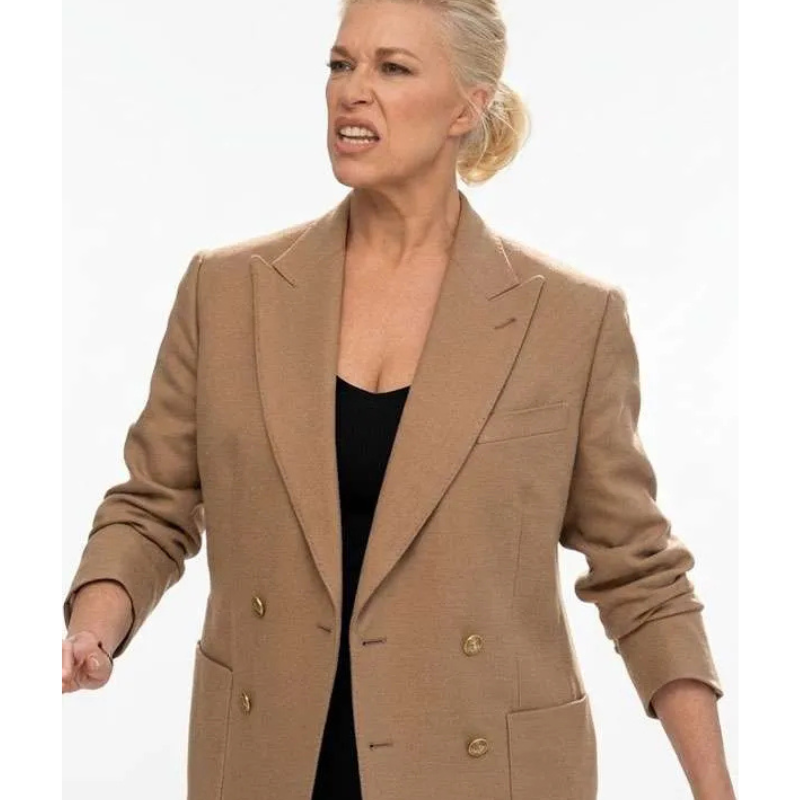Hannah-Waddingham-Ride-or-Die-S01-Beige-Blazer Ride or Die S01 Hannah Waddingham Blazer - Image 1
