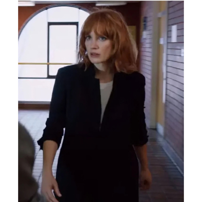 Jessica-Chastain-The-355-Mason-Mace-Black-Jacket-front Jessica Chastain The 355 Mason Mace Black Jacket - Image 1
