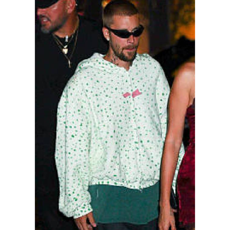 Justin-Bieber-NYC-Polka-Dot-Hoodie Justin Bieber NYC Polka Dot Hoodie - Image 1