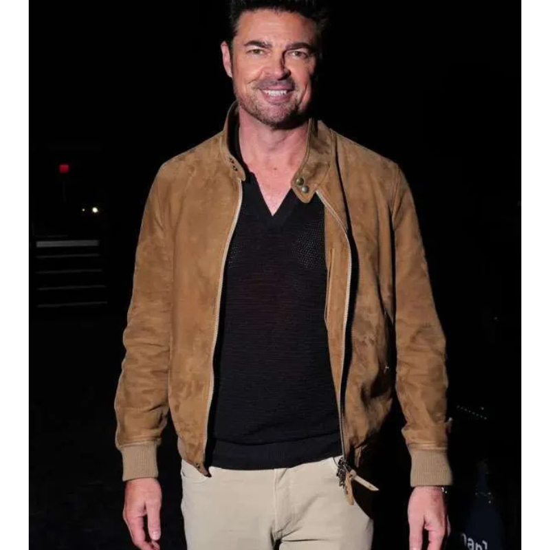 Karl-Urban-Mortal-Kombat-2-Brown-Suede-Bomber-Leather-Jacket Karl Urban Mortal Kombat II Brown Suede Leather Jacket - Image 1