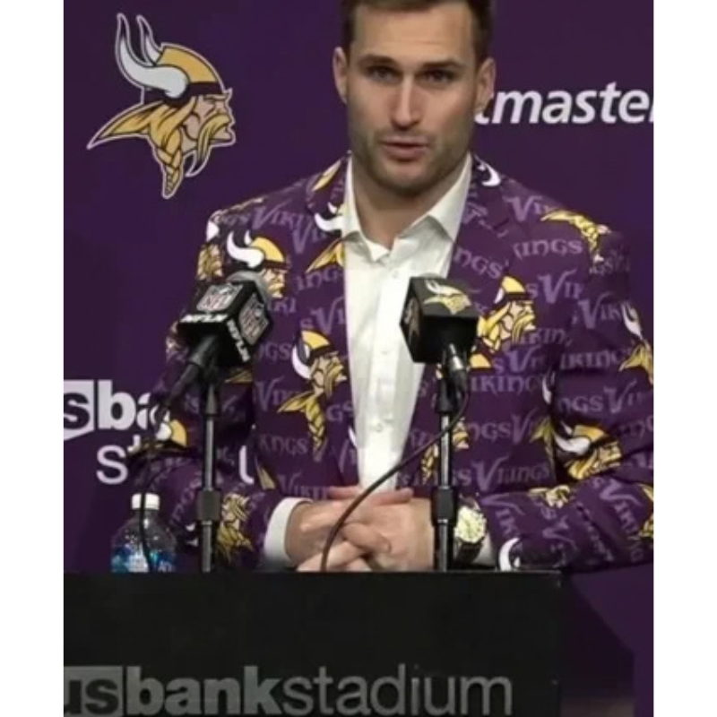 Kirk-Cousins-Minnesota-Vikings-Team-Printed-Blazer-350x425 Kirk Cousins Minnesota Vikings Team Printed Blazer - Image 1