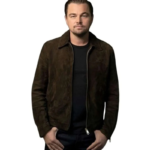 Leonardo DiCaprio Street Style Brown Suede Leather Jacket