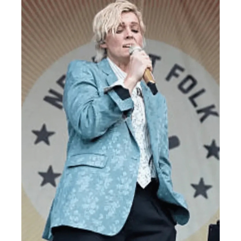 Newport-Folk-Festival-2026-Brandi-Carlile-Blue-Floral-Blazer-Right Folk Festival Brandi Carlile Floral Blazer - Image 1