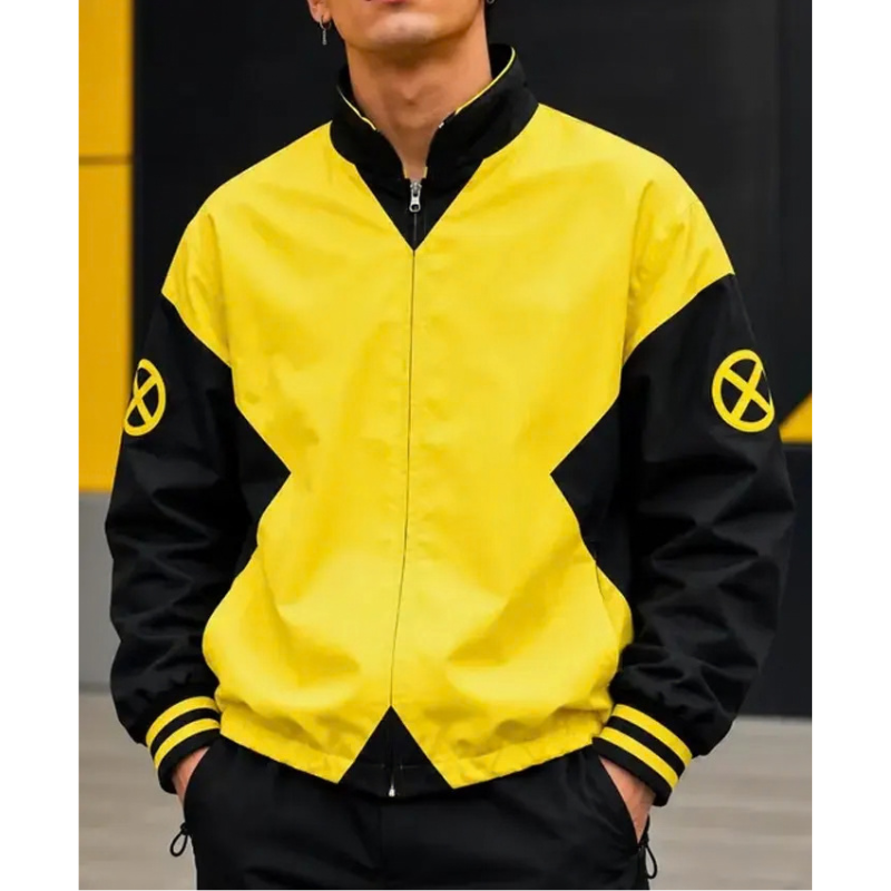 Our-Universe-Marvel-X-Men-97-Costume-Yellow-and-Black-Color-Block-Bomber-Jacket-Back X-Men 97 Costume Color-Block Jacket - Image 1