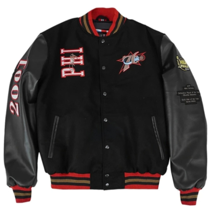 Philadelphia 76ers Black Hardwood Classics 76 Jacket
