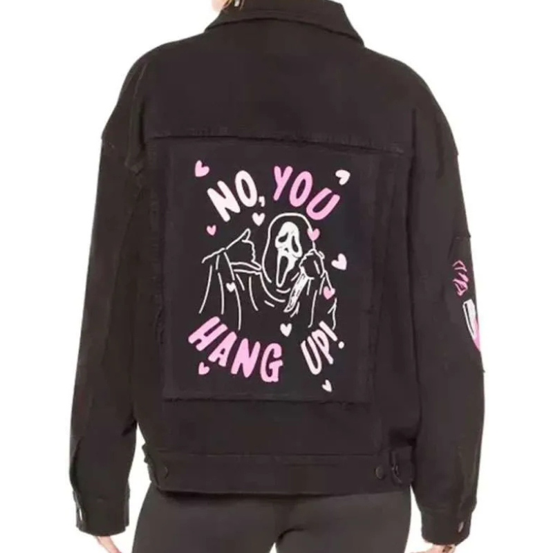 Premium-Black-Denim-Ghostface-Jacket Ghostface Black Denim Jacketd - Image 1