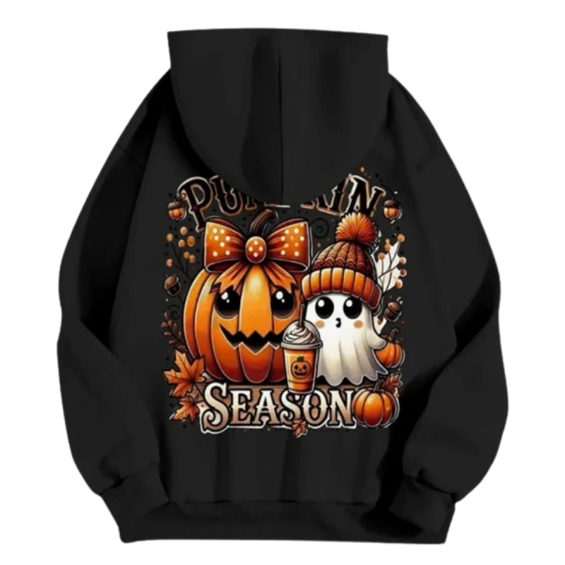 Pumpkin-Halloween-Season-Hoodie Pumpkin Halloween Season Black Hoodie - Image 1