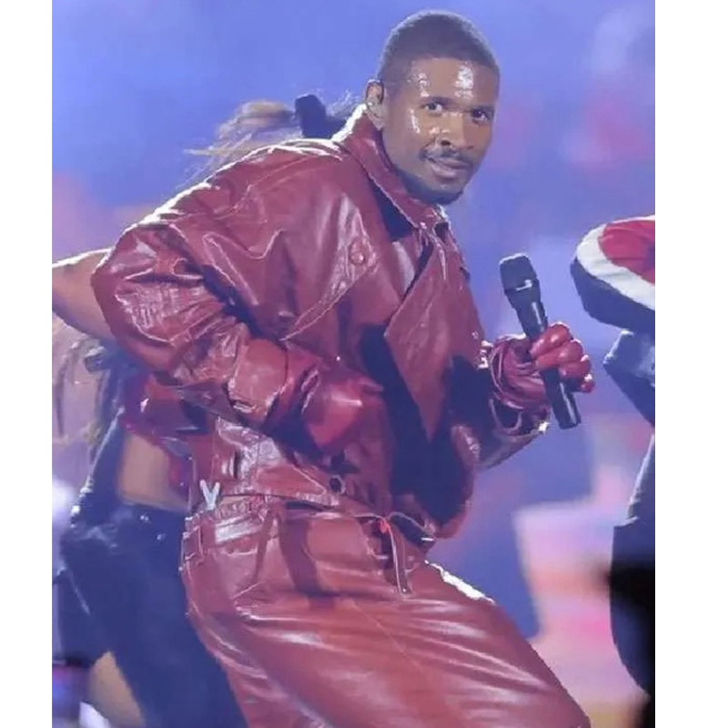 RB-Chicago-Tour-2026-Usher-Oversized-Red-Leather-Jacket-Right R&B Tour 2026 Usher Red Leather Jacket - Image 1