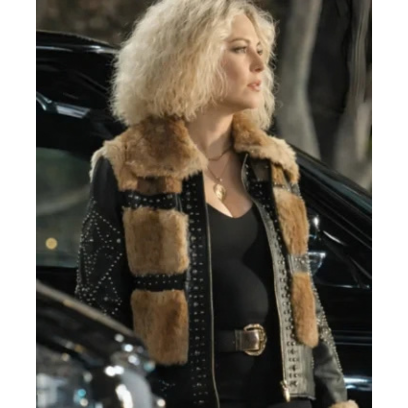 Salvador-Carla-Studded-Leather-Jacket-Front-350x425 Salvador Carla Studded Leather Jacket - Image 1