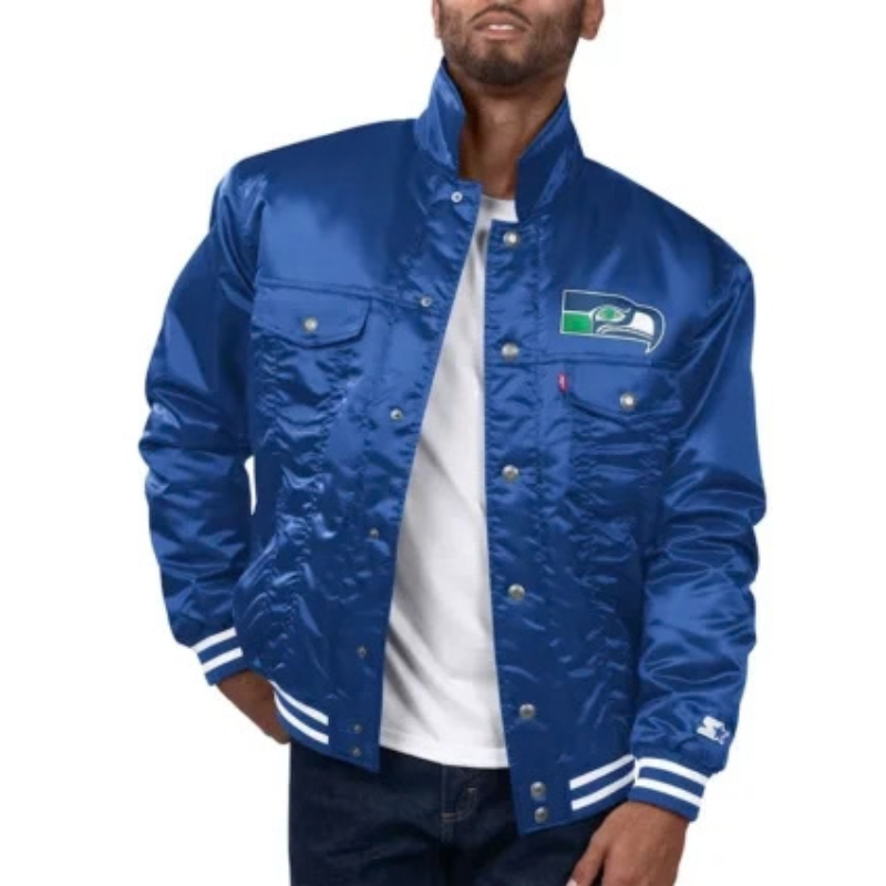 Seattle-Seahawks-Silver-Tab-Trucker-Jacket-350x425 Seattle Seahawks Silver Tab Trucker Jacket - Image 1