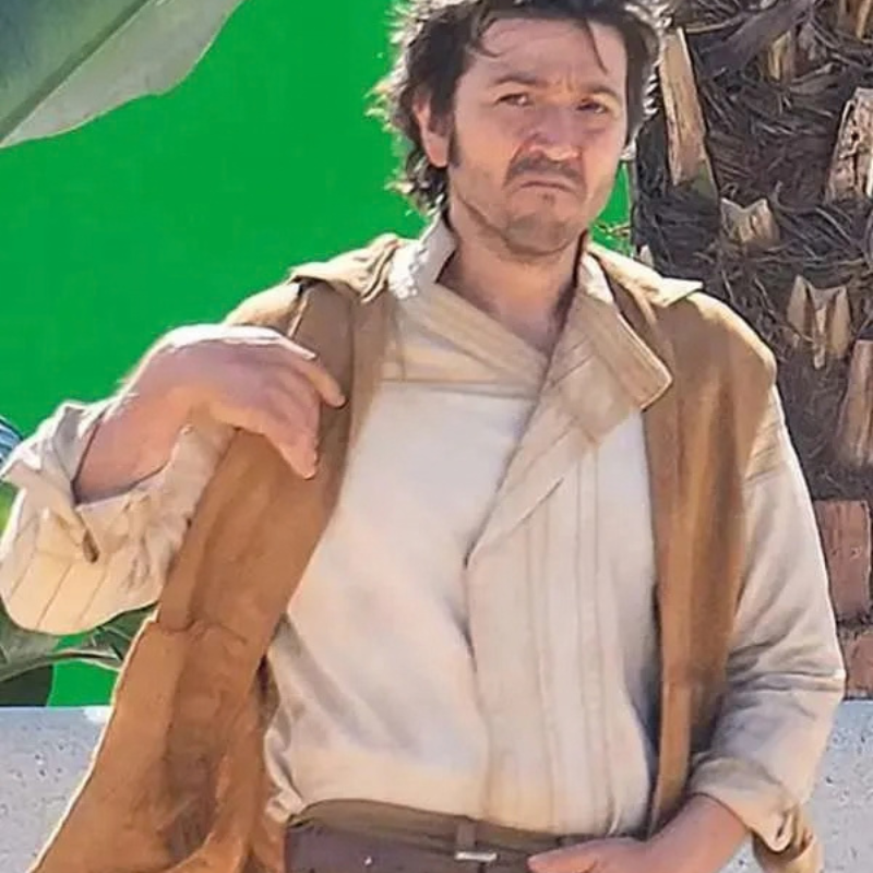 Star-Wars-Andor-2022-Diego-Luna-Brown-Wool-Vest Diego Luna Star Wars Andor Brown Hooded Vest - Image 1